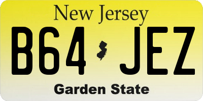 NJ license plate B64JEZ