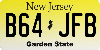 NJ license plate B64JFB