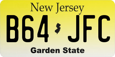 NJ license plate B64JFC