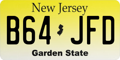 NJ license plate B64JFD