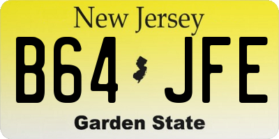 NJ license plate B64JFE