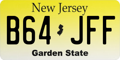 NJ license plate B64JFF