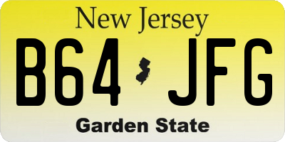 NJ license plate B64JFG