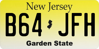 NJ license plate B64JFH