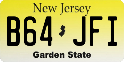 NJ license plate B64JFI