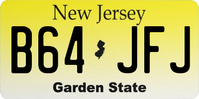 NJ license plate B64JFJ