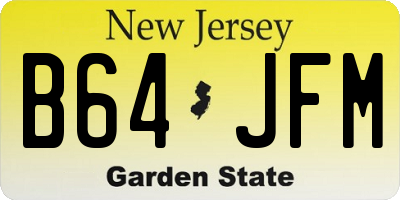 NJ license plate B64JFM