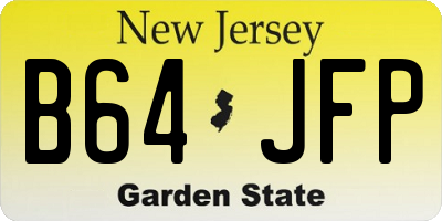 NJ license plate B64JFP