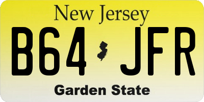 NJ license plate B64JFR