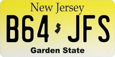 NJ license plate B64JFS