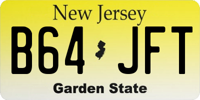 NJ license plate B64JFT