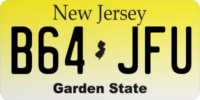 NJ license plate B64JFU