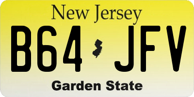 NJ license plate B64JFV