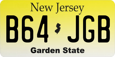 NJ license plate B64JGB