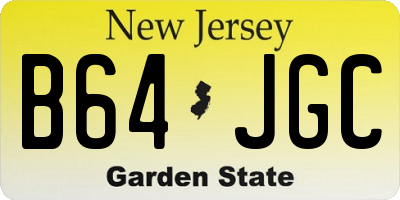 NJ license plate B64JGC