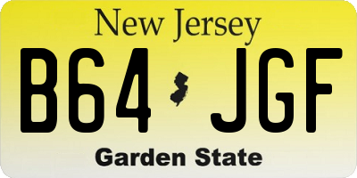 NJ license plate B64JGF