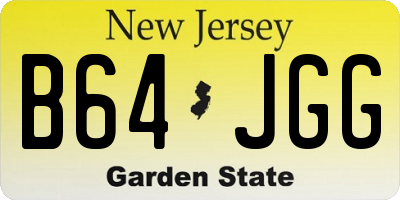 NJ license plate B64JGG