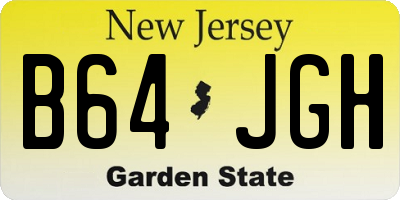 NJ license plate B64JGH