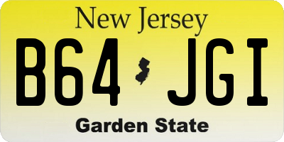 NJ license plate B64JGI