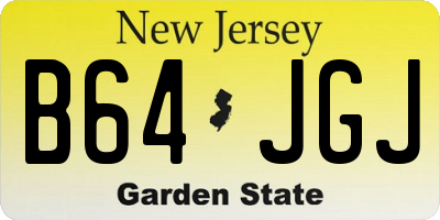 NJ license plate B64JGJ