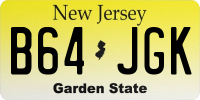 NJ license plate B64JGK