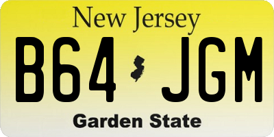 NJ license plate B64JGM