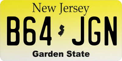 NJ license plate B64JGN