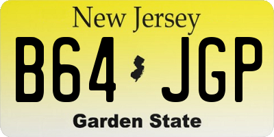 NJ license plate B64JGP