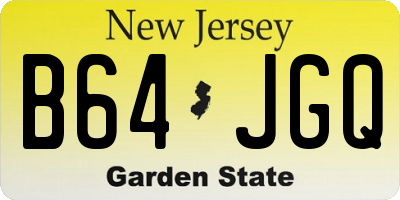 NJ license plate B64JGQ