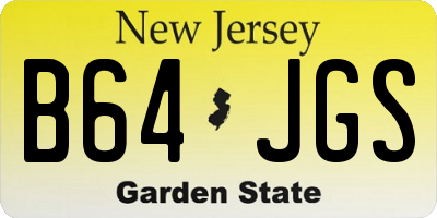 NJ license plate B64JGS