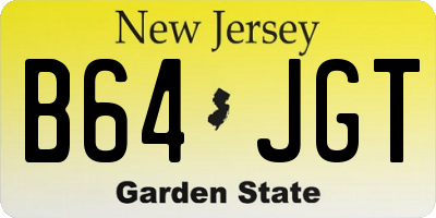 NJ license plate B64JGT