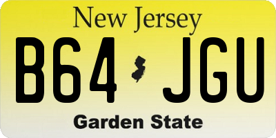 NJ license plate B64JGU