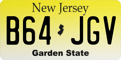 NJ license plate B64JGV