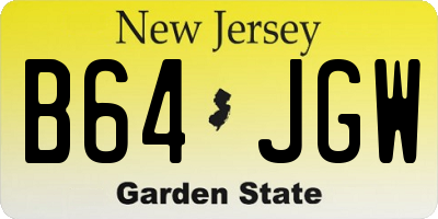 NJ license plate B64JGW