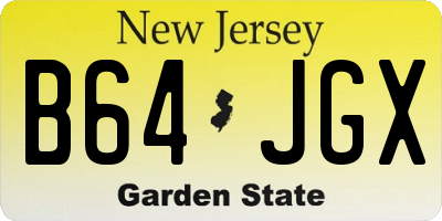 NJ license plate B64JGX