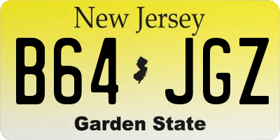 NJ license plate B64JGZ