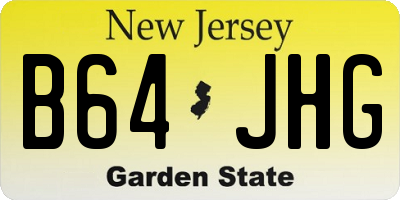 NJ license plate B64JHG
