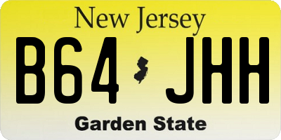 NJ license plate B64JHH