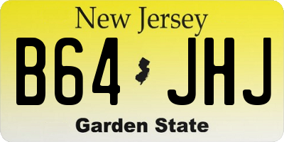 NJ license plate B64JHJ