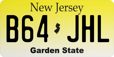 NJ license plate B64JHL