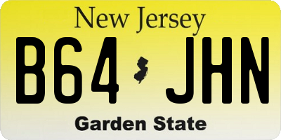 NJ license plate B64JHN