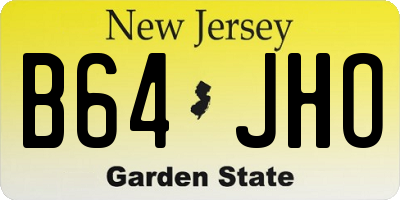 NJ license plate B64JHO