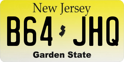 NJ license plate B64JHQ