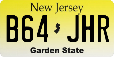 NJ license plate B64JHR