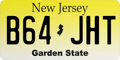 NJ license plate B64JHT