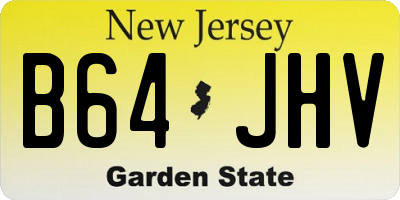 NJ license plate B64JHV