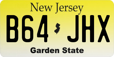 NJ license plate B64JHX