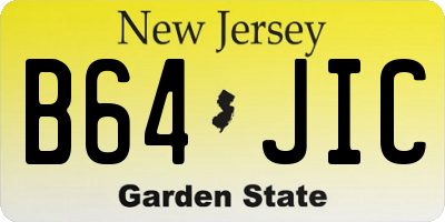 NJ license plate B64JIC