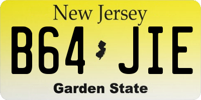 NJ license plate B64JIE