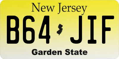 NJ license plate B64JIF